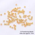 Cuentas de crimpado doradas de 2,0 mm con agujero de 1 mm para la creación de bisutería DIY - Chafa 2.0mm / 100 Piezas/Paquete / Chapado en oro 18K