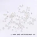 Cuentas de posicionamiento de plata de 2.0mm con agujero de 1mm para creación de joyas - Cuentas de Chafa 2.0mm / 100 Piezas/Paquete / Plateado Grueso