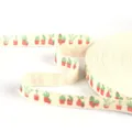 1.5cm off-white cotton ribbon with green cactus and red succulent pot print - Cactus and Succulent Style (Style 20) / 1.5cm Wide 5 Yards Pack