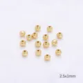 Cuentas espaciadoras redondas de 2,5x1mm bañadas en oro de 14K para joyería artesanal - Cuentas Separadoras 2.5mm / Paquete de 100 Piezas / Chapado en oro 14K