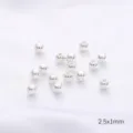 Cuentas espaciadoras plateadas pequeñas para joyas DIY 2.5x1mm - Cuentas Separadoras 2.5mm / Paquete de 100 Piezas / Plateado Grueso