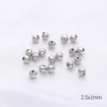 Cuentas espaciadoras redondas plateadas 2.5x1mm para bisutería y joyería DIY - Cuentas Separadoras 2.5mm / Paquete de 100 Piezas / Chapado en Oro Blanco