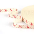 Printed cotton ribbon with red reindeer and star pattern for DIY crafts 1.5cm wide - Christmas Reindeer & Star Style (款式二十八) / 1.5cm Wide 5 Yards Pack