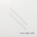 Silver-colored extension chain for DIY jewelry with water-drop pendant, 60mm length - Extender Chain (Thick Silver Plated) / 6cm/1 Piece