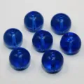 Perle di vetro rotonde blu cobalto trasparenti per la creazione di gioielli fai-da-te - Blu