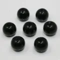 Perle rotonde in vetro nero lucido con foro singolo per la creazione di gioielli DIY. - Nero