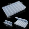 Scatola porta gioielli in plastica trasparente a 7 e 28 scomparti per perline e minuteria - Stile 28 Scomparti Coperchio Singolo / 1 Pezzo