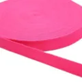 Premium 2cm magenta herringbone cotton webbing ribbon roll for DIY hair accessories - 5 Yards/Pack / Deep Rose Red