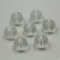 Perle di vetro tonde trasparenti per la creazione di gioielli fai da te e braccialetti - Bianco