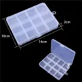 Scatola trasparente a 15 griglie per gioielli, perline e organizzazione di fai da te - Scatola Trasparente Rettangolare a 12 Griglie (Non rimovibile) / 1 Pezzo (14x10x2cm)