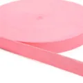 Professional pink 2cm wide herringbone woven cotton ribbon for DIY crafts and sewing - 5 Yards/Pack / Deep Pink
