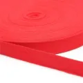 Premium 2cm red herringbone cotton webbing ribbon for DIY crafts and sewing accessories - 5 Yards/Pack / Red