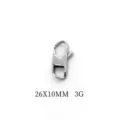Chiusura a moschettone in acciaio inox lucido 26x10mm per creazione di gioielli fai da te - 26x10mm / Argento