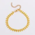 Elegante bracciale a lisca di pesce in acciaio inossidabile con finitura in smalto giallo - Collana / Giallo