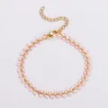 Bracciale a lisca di pesce in acciaio inossidabile dorato con smalto rosa - Rosa