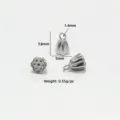 Detailed view of stainless steel lotus pod charms with exact dimensions 7.8x5mm - Small Lotus Pod / 7.8x5mm / Gold