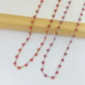 Collane in acciaio inossidabile oro e argento con cuori in smalto rosso. - Oro / Rosso