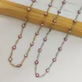 Détail de colliers œil porte-bonheur en acier avec perles rouges en or et argent - Perles Rouges Couleur Acier / 45+5cm / Acier