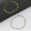 Braccialetti con margherite in acciaio inossidabile di alta qualità in oro e argento - Oro / Bianco