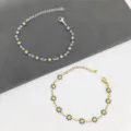 Eleganti bracciali a margherita in smalto e acciaio inossidabile argento e oro - Blu