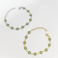 Elegante set di due braccialetti a margherita in acciaio inossidabile color oro e argento - Nero