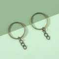 Durable antique bronze metal key ring with 4-link chain for DIY craft accessories - 2.5cm Smooth Keyring Without Ring / 10 Pieces/Pack / Antique Bronze