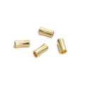 14K vergoldete gebogene Bambus-Zwischenperlen für DIY-Schmuck - Bambusknoten-Abstandshalter / 3x7mm (10 Stk) / Gold