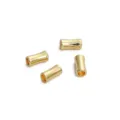 Hochwertige 14K goldgefüllte gebogene Bambusrohr-Zwischenperlen für DIY-Schmuckherstellung - Kleine Bambus-Abstandsperle / 2x4mm (10 Stk./Packung) / Gold