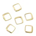 Set de seis dijes geométricos cuadrados huecos bañados en oro de 14K para creación de joyas DIY - Rombo (FGT437) / 16x16mm (2 Piezas/Paquete)