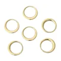 Juego de seis anillos circulares geométricos huecos bañados en oro de 14K para joyería DIY - Redondo (FGT437) / Diámetro Exterior 18mm (2 Piezas/Paquete)