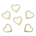 Aros de corazón bañados en oro de 14K para accesorios de creación de joyas DIY - Corazón (FGT437) / 18x18mm (2 Piezas/Paquete)