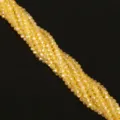 4mm yellow faceted glass rondelle spacer beads for DIY jewelry making and crafts - Iridescent Lemon Yellow