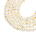 White 6mm or 8mm millefiori glass beads with yellow flower center for DIY jewelry making - 6mm (1 String/Approx 65 Beads) / Off White