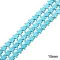 Perles en vrac en turquoise bleue de 15mm en forme d'étoile pour la création de bijoux DIY - Style de Grande Étoile à Cinq Branches (BTB1148) / 38cm/Paquet Environ 32 Pièces (15mm)