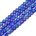 Μπλε γυάλινες χάντρες millefiori 8mm σε σχήμα καρδιάς για χειροποίητα κοσμήματα DIY - Συσκευασία 10 Τεμαχίων / Μπλε / 8mm