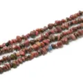 Makro-Detail von natürlichen unregelmäßigen Rhodonit-Steinperlen für DIY-Schmuck. - Rhodonit (BTB733) / Mittel 5-8mm (80cm)