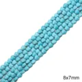 Perles de turquoise bleue en forme de cœur 8x7mm pour la fabrication de bijoux DIY - Style de Petit Cœur (BTB1148) / 38cm/Paquet Environ 50 Pièces (8x7mm)