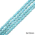 Perles turquoise en forme de cœur 9x10mm pour création de bijoux DIY et de colliers - Style de Cœur (BTB1148) / 38cm/Paquet Environ 43 Pièces (9x10mm)