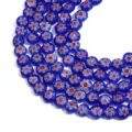 Perles en verre millefiori bleu 6/8mm pour la fabrication de bracelets et bijoux DIY - Bleu saphir