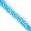 Strand of sparkling 4mm light blue faceted glass rondelle beads for DIY jewelry making crafts - Iridescent Lake Blue