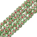 8mm πράσινες χάντρες millefiori σε σχήμα καρδιάς για χειροποίητα κοσμήματα αξεσουάρ DIY - Συσκευασία 10 Τεμαχίων / Πράσινο / 8mm