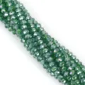 4mm emerald green faceted glass rondelle crystal beads for DIY handmade jewelry crafting - Iridescent Peacock Green