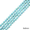 Perles en forme de croix turquoise 8x8mm pour la fabrication de bijoux DIY et colliers - Style de Croix Courte (BTB1148) / 38cm/Paquet Environ 49 Pièces (8x8mm)