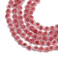 Perles en verre Millefiori roses avec motif fleur rouge pour bijoux artisanaux DIY - Rose