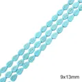 Perles en turquoise en forme de feuille 9x13mm pour la création de bijoux DIY - Style de Feuille (BTB1148) / 38cm/Paquet Environ 29 Pièces (9x13mm)