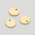 14K gold-plated copper round pendants for DIY jewelry making accessories - Smooth Circular Pieces / 8mm (50 Pieces/Pack)