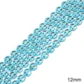 Perles rondes turquoise 12mm avec symbole de paix pour la création de bijoux DIY - Symbole De La Paix Diamètre 12 Mm Ouverture D'environ 1 Mm 38 Cm/paquet Environ 33 Pièces.