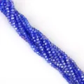 4mm faceted blue glass crystal rondelle beads for DIY jewelry making - Medium Blue AB