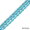 Perles ovales en turquoise bleue 8x14mm pour la création de bijoux et colliers faits main - Perles Olive 8x14mm Diamètre Du Trou Env. 1mm 38cm/paquet Environ 28 Perles.
