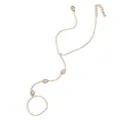 Pulsera de esclava dorada con circonitas en forma de gota para un look minimalista. - Estilo Hand Chain de Diamantes de Imitación de Gota (GS1888J) / Dorado